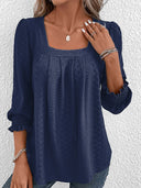 Square Neck Cotton Blouse for Effortless Style