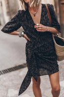 Chic Wrap Neckline Beach Dress for Women