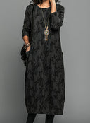 Chic Printed Winter Dress for Stylish Outings