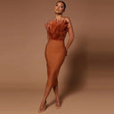 Chic Feather Tube Dress for Sophisticated Style