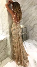 Stunning Women's Sequin Evening Dress with Chic Back Cut