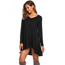 Chic Asymmetrical V-Neck Dress for Women