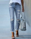 Chic Women's Distressed Denim Jeans
