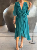 Chic V-Neck Chiffon Dress for Any Occasion