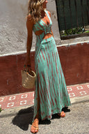Chic Stretch Dress with Cutout & Slit Design