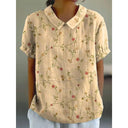 Pastoral Floral Cotton Blouse for Effortless Style
