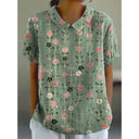 Pastoral Floral Cotton Blouse for Effortless Style