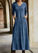 Vintage-Inspired Retro Pattern Maxi Dress