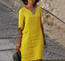 Chic Three-Quarter Sleeve Women's Dress