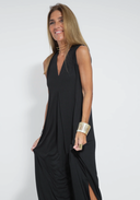 Chic Black and White Dress with Vest Set