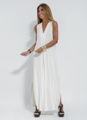 Chic Black and White Dress with Vest Set