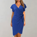 Chic V-Neck Summer Dress with Wrap Waist