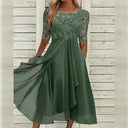 Lace and Chiffon Midi Dress for Style