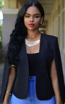 Meike Cape Blazer - Stylish Layering Essential