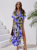Bohemian Floral V-Neck Maxi Dress for Women