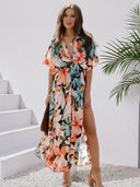 Bohemian Floral V-Neck Maxi Dress for Women