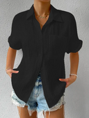Chic Buttoned Loose Blouse for Effortless Style