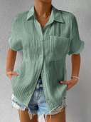 Chic Buttoned Loose Blouse for Effortless Style