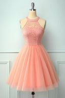 Chic Burgundy Halter Dress for Confirmations