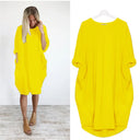 Chic Solid Color Round Neck Dress