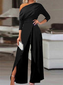 Chic Slit Leg Overalls for Trendy Style