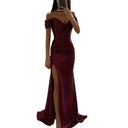 Chic V-Neck Evening Dress for Special Occasions