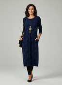 Chic Printed Knit Dress for Winter Elegance