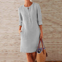 Chic Long-Sleeve Cotton Dress for Every Occasion