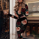 Chic V-Neck Women's Cocktail Dress