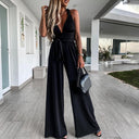 Chic Sleeveless Jumpsuit with V-Neck & Wide Leg