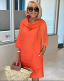 Chic Long-Sleeve Midi Dress for Women