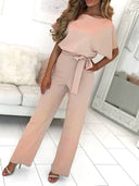 Chic Ruffled Belted Dress for Women
