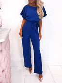 Chic Ruffled Belted Dress for Women