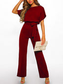 Chic Ruffled Belted Dress for Women