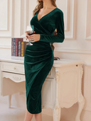 Stylish Velvet Evening Dress