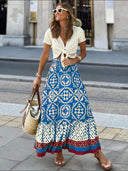 Retro Boho Long Summer Skirt