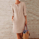 Chic Long-Sleeve Cotton Dress for Every Occasion
