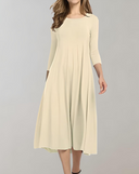 Chic 3/4 Sleeve Swing Dress for Effortless Style