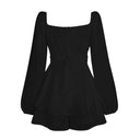 Trendy Puff Sleeve Ruffle Layer Mini Dress