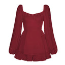 Trendy Puff Sleeve Ruffle Layer Mini Dress
