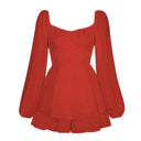 Trendy Puff Sleeve Ruffle Layer Mini Dress