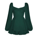 Trendy Puff Sleeve Ruffle Layer Mini Dress