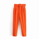 High-Waist Pants with Belt and Pockets for Effortless Style