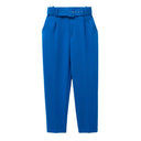 High-Waist Pants with Belt and Pockets for Effortless Style