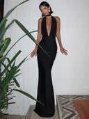 Chic Sleeveless Maxi Evening Gown