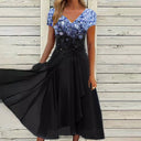 Stylish O-neck Lace Half Sleeve Dress