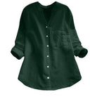 Women's Colorful Long Sleeve Blouse with Stylish Collar
