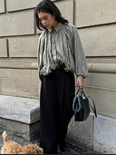 Chic Women’s Blouse with Ruffle Accents
