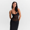 Women's Deep V-Neck Maxi Dress with Knot Accents