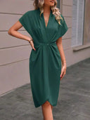 Chic Black Midi Wrap Dress for Effortless Style